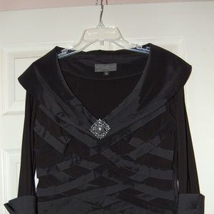 SPECIAL OCCASION TOP WITH RHINESTONE BROACH